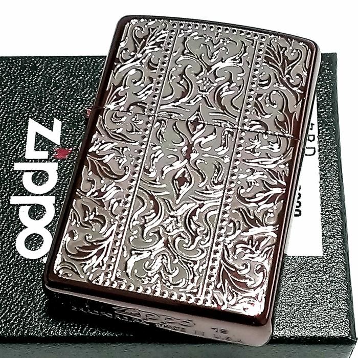 ZIPPO ライター レッドアラベスク ジッポ レッドイオン 銀差し 中世