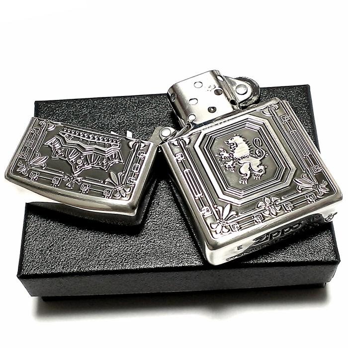 ZIPPO アーマーライオン ジッポ ライター 深彫 両面加工 重厚
