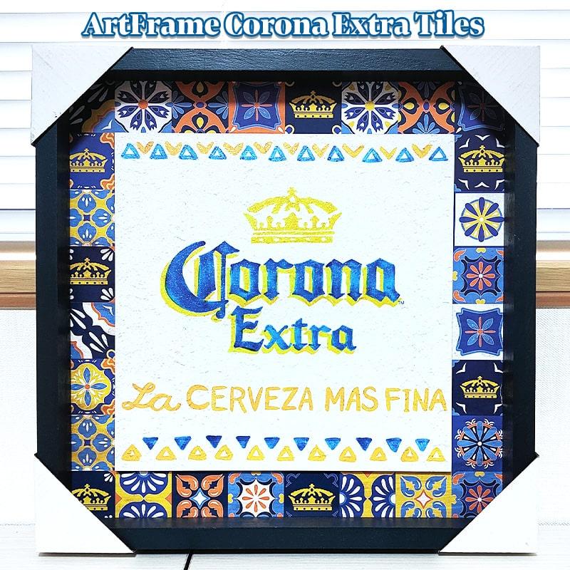 コロナ おしゃれ 看板 アートフレーム 木製 CORONA EXTRA ロゴ