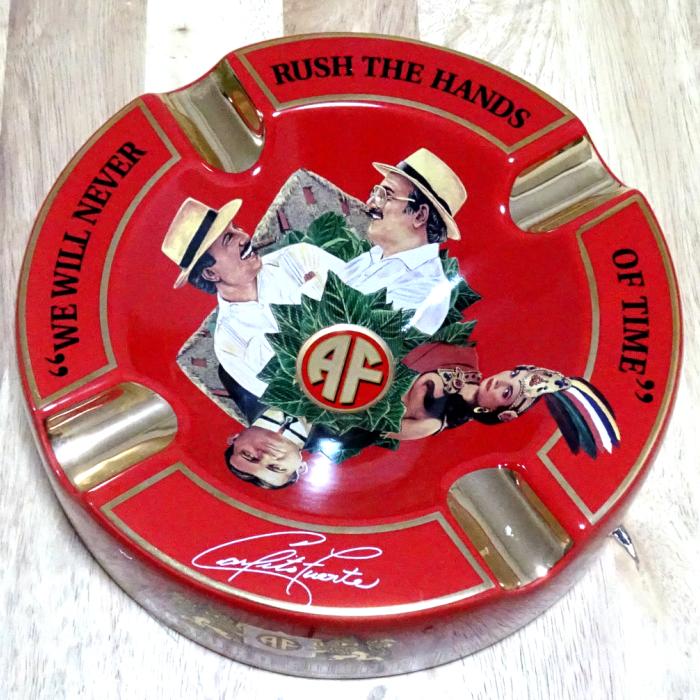 レア！！金属製リブデザイン灰皿 メキシコ代表エンブレム シガー灰皿 ARTURO FUENTE アルトゥーロ・フエンテ 葉巻専用 レッド