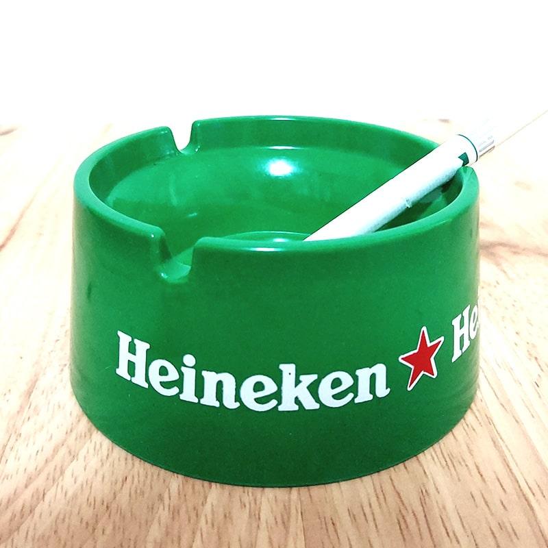 アメリカン レトロ 卓上灰皿 ハイネケン ロゴ グリーン Heineken