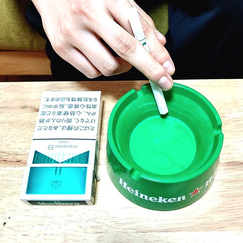 アメリカン レトロ 卓上灰皿 ハイネケン ロゴ グリーン Heineken