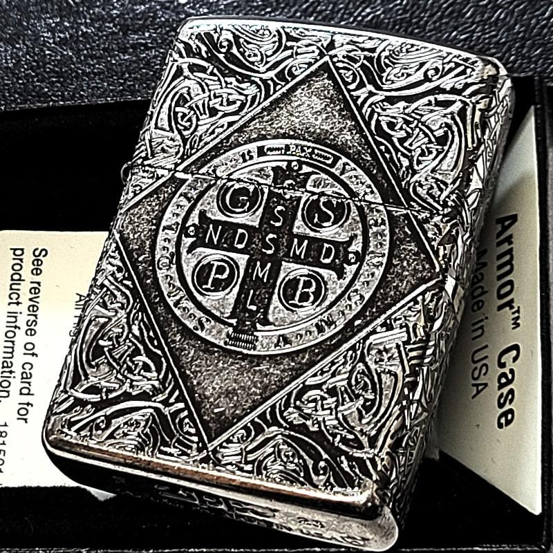 ZIPPO ライター 十字架 アーマー ベネディクトクロス 4面加工 ZIPPO ライター 十字架 アーマー ベネディクトクロス 4面加工
