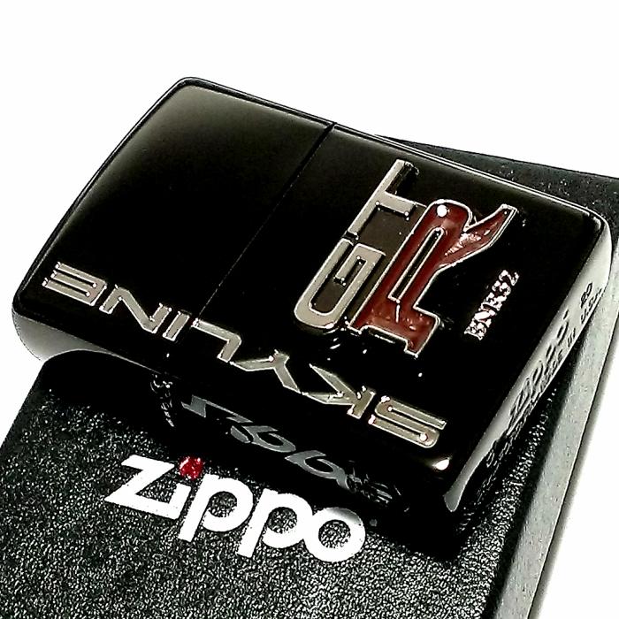 ZIPPO ライター スカイラインGT-R リアルエンブレム メタル ジッポ R32 ブラック 日産公認モデル GTR-BNR32 車 メンズ  プレゼント