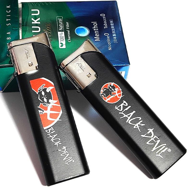 ブラックデビル 電子ガスライター 使い切り 2本セット かっこいい