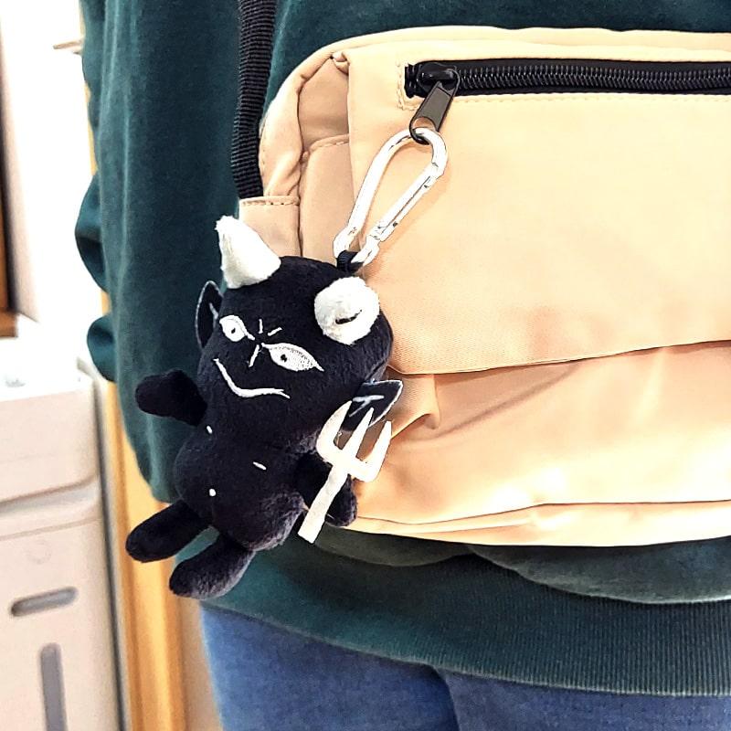 ブラックデビル ぬいぐるみ キーホルダー 可愛い カラビナ付き BLACK