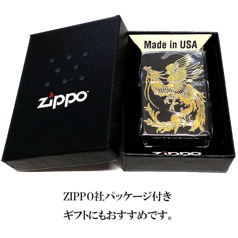 【人気商品】ZIPPO(ジッポー) ライター 二面鳳凰 黒金 金差し 二面連続加 人気商品】ZIPPO(ジッポー) ライター 二面鳳凰 黒金 金差し 二面連続加