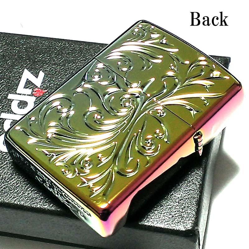 ZIPPO ライター アーマー ボタニカル 唐草 レインボー ミラー