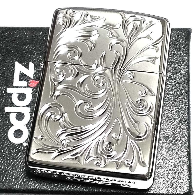 Zippo スターリングシルバー ライター 唐草模様 ZIPPO ジッポ ライター スターリングシルバー 純銀 唐草 手彫り彫刻
