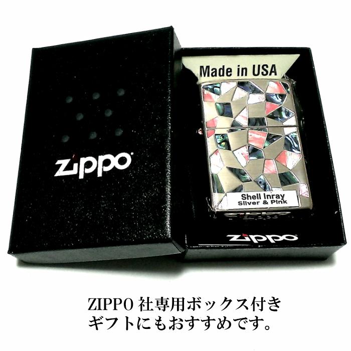 ZIPPO ライター ジッポ シェル シルバー ピンクゴールドメッキ 鏡面 天然貝象嵌 シェルイン 両面加工 おしゃれ メンズ レディース ギフト｜hayamipro｜06