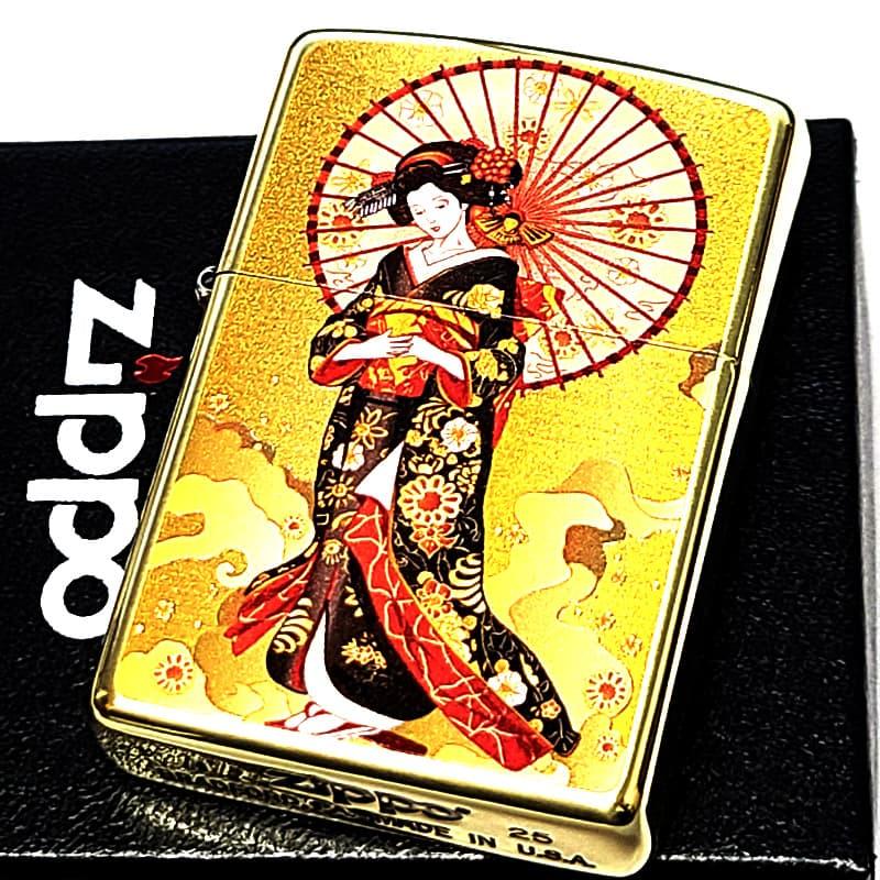 ZIPPO（ジッポー） ライター 芸者 和柄 ジッポ ゴールド 浮世絵 日本