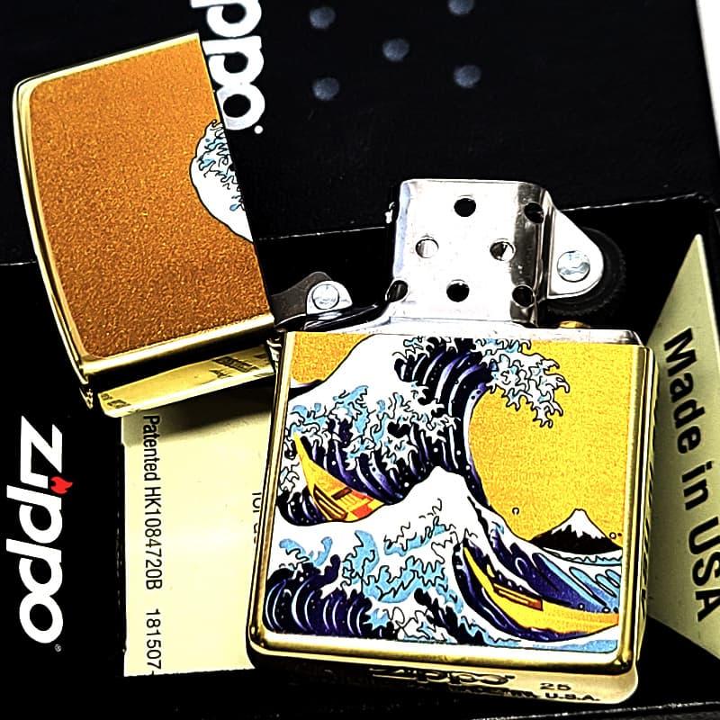 ZIPPO（ジッポー） ライター 和柄 波 ジッポ ゴールド 日本 海外 金