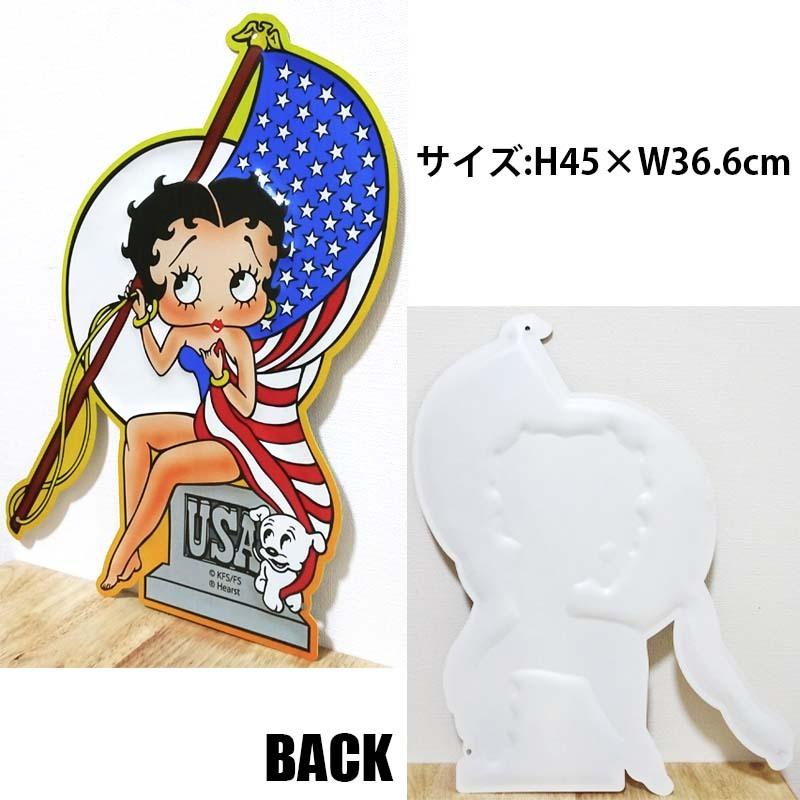 アメリカン レトロ ブリキ看板 Betty AMERICA エンボスメタルサイン