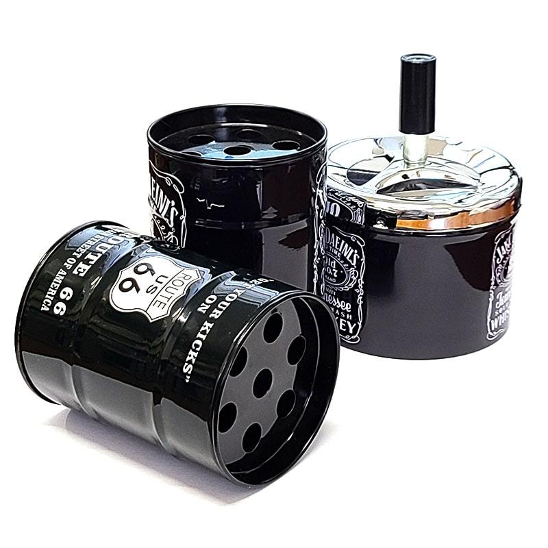 卓上灰皿 ブリキ製 選べる3種類 ルート66 ブラック かっこいい