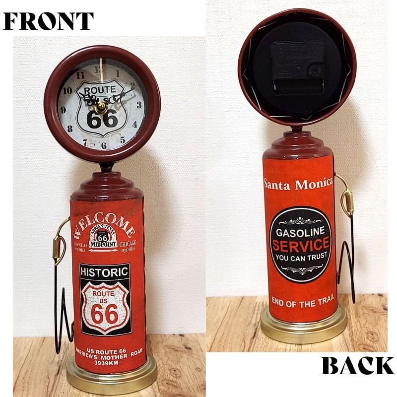 ルート66 置き時計　ガスポンプ　アメリカン雑貨　アメリカンレトロ アメリカン レトロ オシャレ ルート66 グッズ 置き時計