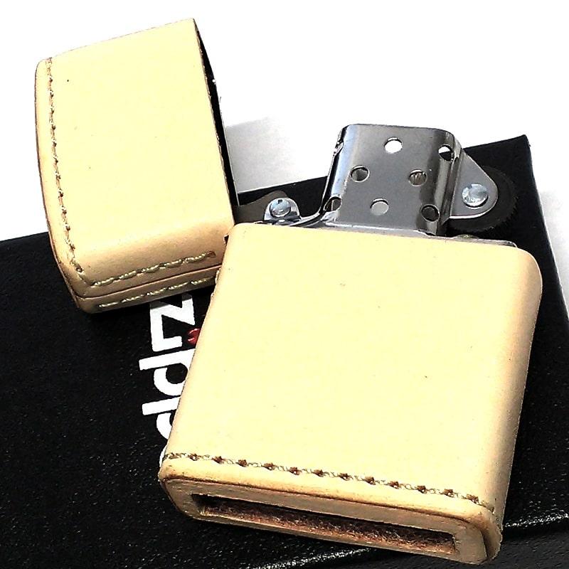 ZIPPO ライター 革巻き EU ダブルバット ジッポ おしゃれ カオス ベージュ Leather Works 牛本革 ハンドメイド 彫刻 渋い ブランド｜hayamipro｜07