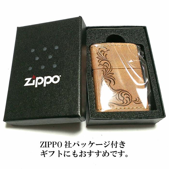 半額以下 ‼︎ ◆ルードギャラリー×カオスデザイン ◆ジッポライター　38500円 ZIPPO（ジッポー） ライター 革巻き ジッポ 唐草 3面彫刻 おしゃれ