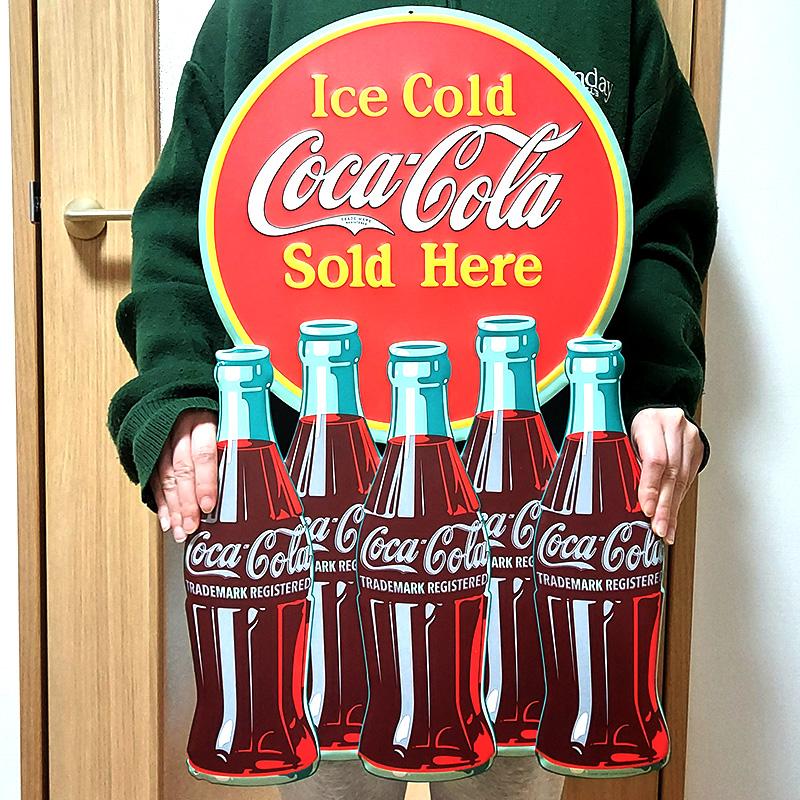 Coca Cola（コカコーラ） ブリキ看板 大きい ダイカット エンボス