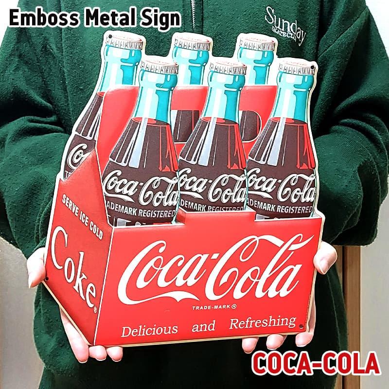 Coca Cola（コカコーラ） ブリキ看板 アンティーク カートンボックス