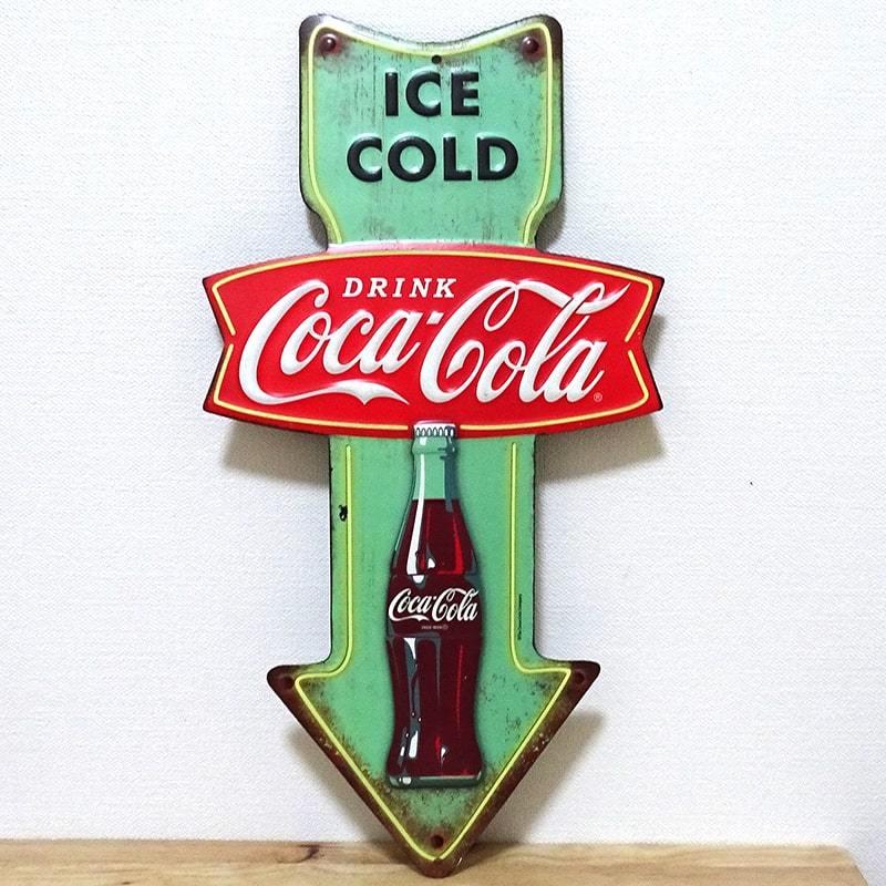 Coca Cola ブリキ看板 コカコーラ ビンテージ エンボスメタル Coca Cola ブリキ看板 コカコーラ ビンテージ エンボスメタル