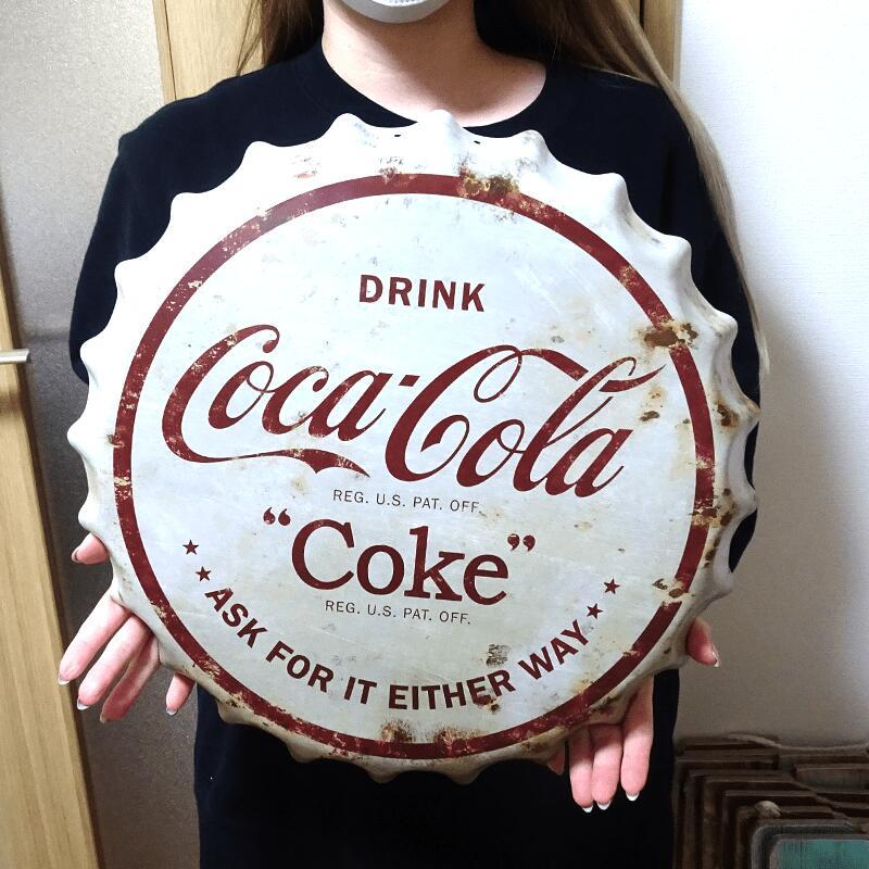 Coca Cola（コカコーラ） ブリキ看板 ボトルキャップ アンティーク