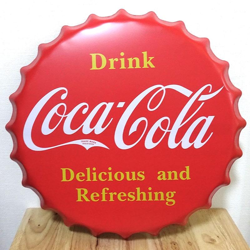 Coca Cola（コカコーラ） ブリキ看板 ボトルキャップ アンティーク