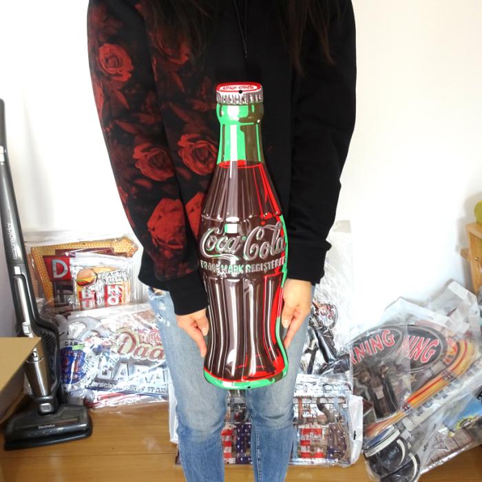 Coca Cola ブリキ看板 コカコーラ ボトル アンティーク ガレージ