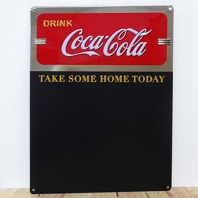 ブリキ看板 コカコーラ チョークボード COKE CHALKBOARD アンティーク ガレージ 黒板 プレート 可愛い 正規ライセンス品 アメリカン 雑貨｜hayamipro