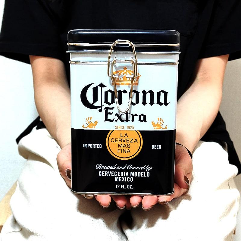 アメリカン レトロ 小物入れ コロナ 蓋付き キャニスター 収納