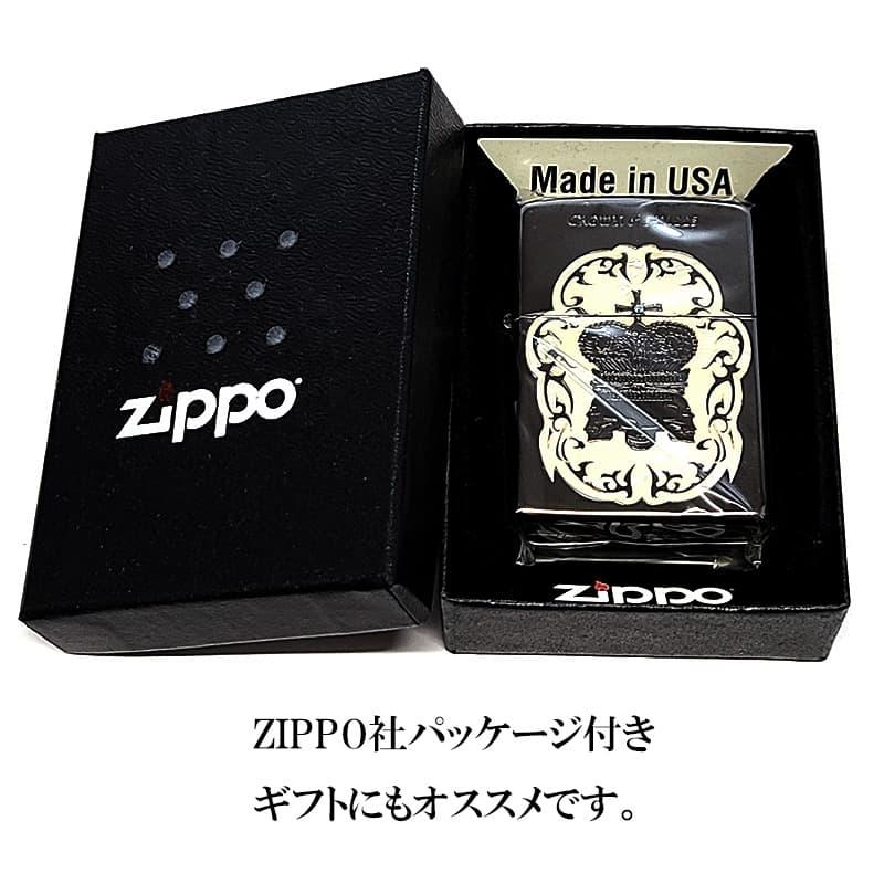 ZIPPO（ジッポー） シェルインレイ クラウン スカル ジッポ ライター 