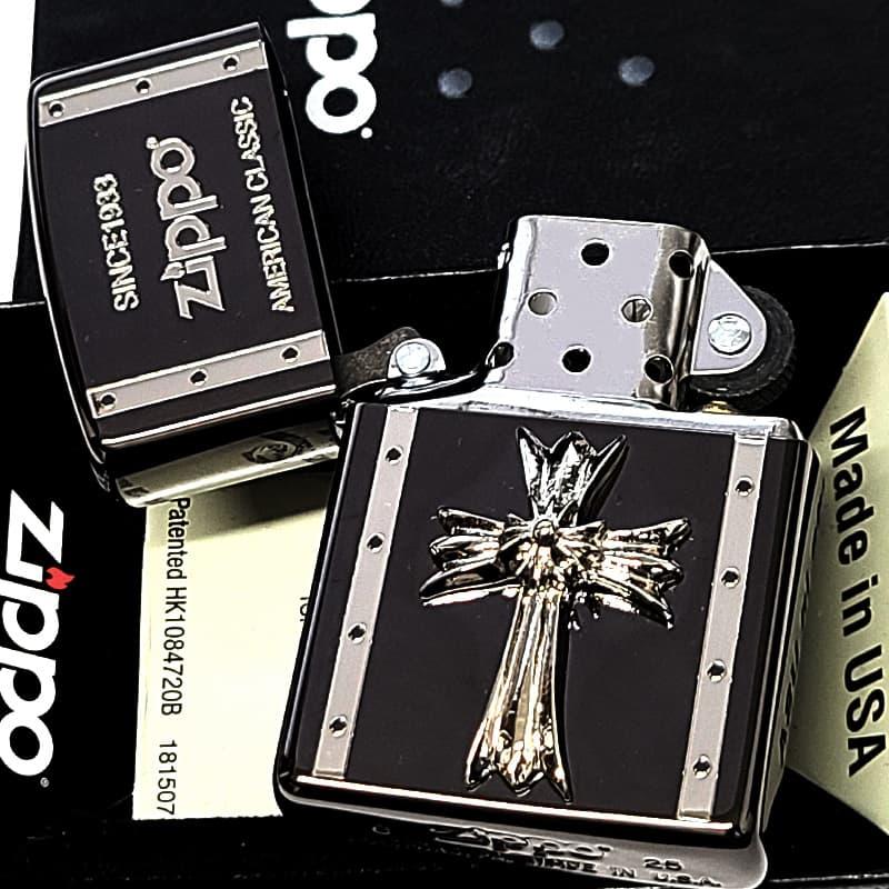 ZIPPO（ジッポー） 十字架 クロスメタル ジッポ ライター ガンメタ
