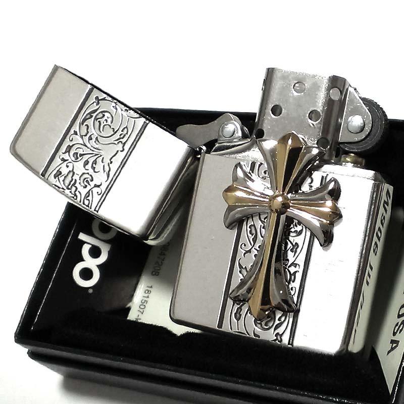 新品 両面クロス 立体メタルZippo 特注モデル 全面加工 ZIPPO（ジッポー） メタルジャケット 超重厚 ジッポ ライター クロス