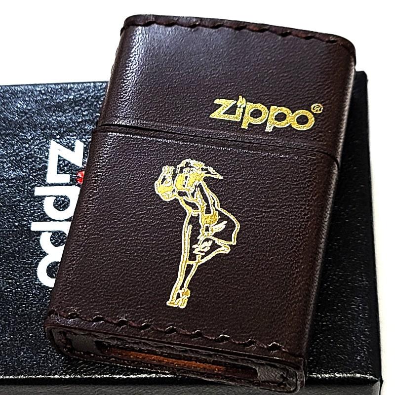 ZIPPO（ジッポー） ライター 本革巻き ウィンディ ジッポ ダーク 