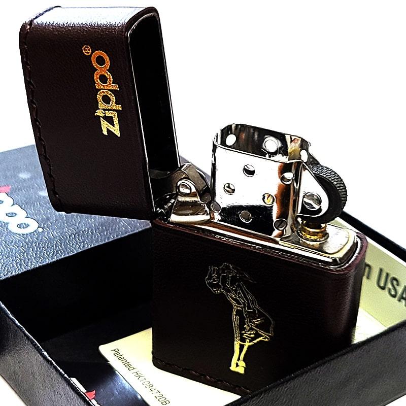 ZIPPO（ジッポー） ライター 本革巻き ウィンディ ジッポ ダーク 