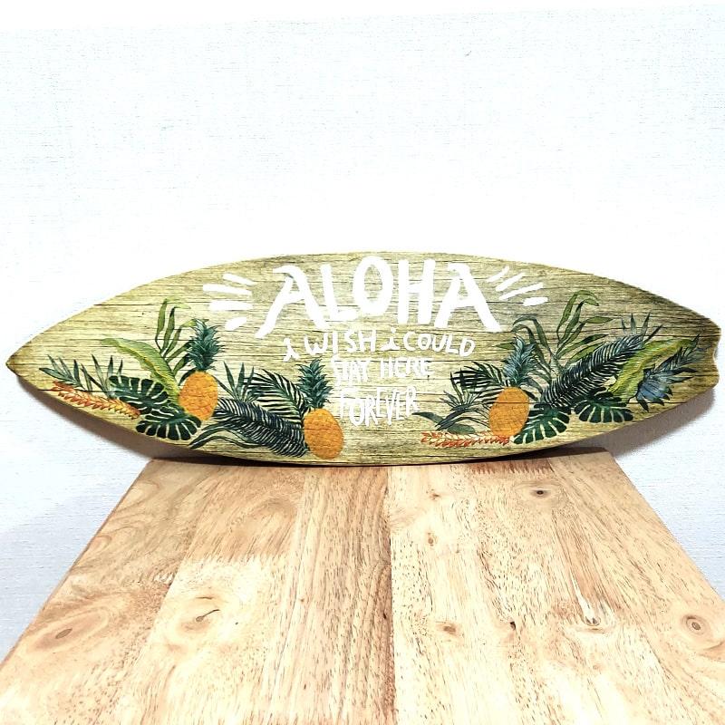 Aloha 木製看板など3点 アメリカン レトロ 木製看板 サーフボード ハワイ ALOHA アンティーク