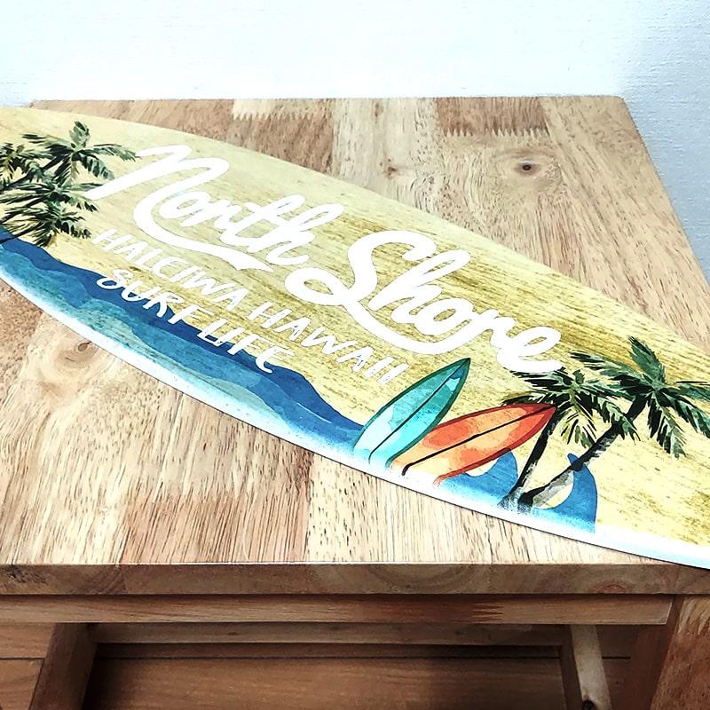 アメリカン レトロ 木製看板 サーフボード ビーチ おしゃれ 木目調