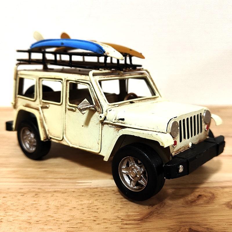 アメリカン レトロ ビンテージカー オブジェ 4WD アイボリー