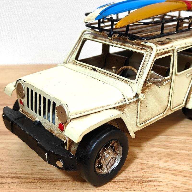 アメリカン レトロ ビンテージカー オブジェ 4WD アイボリー