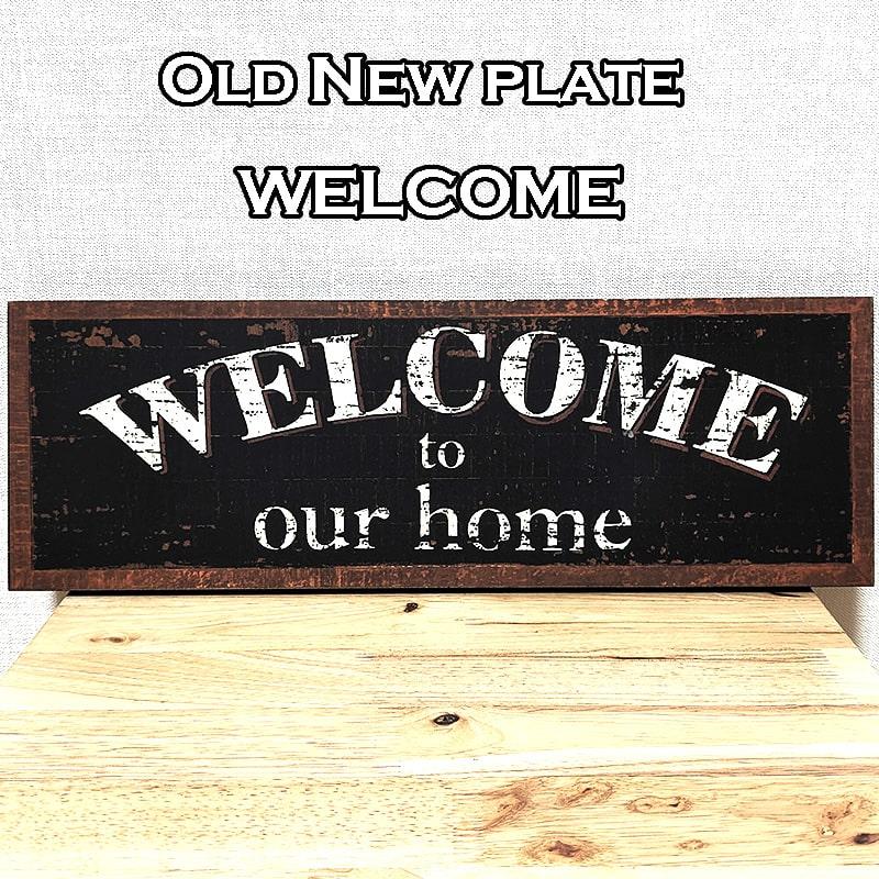 アメリカン レトロ ウッドボード アンティーク WELCOME 木製看板