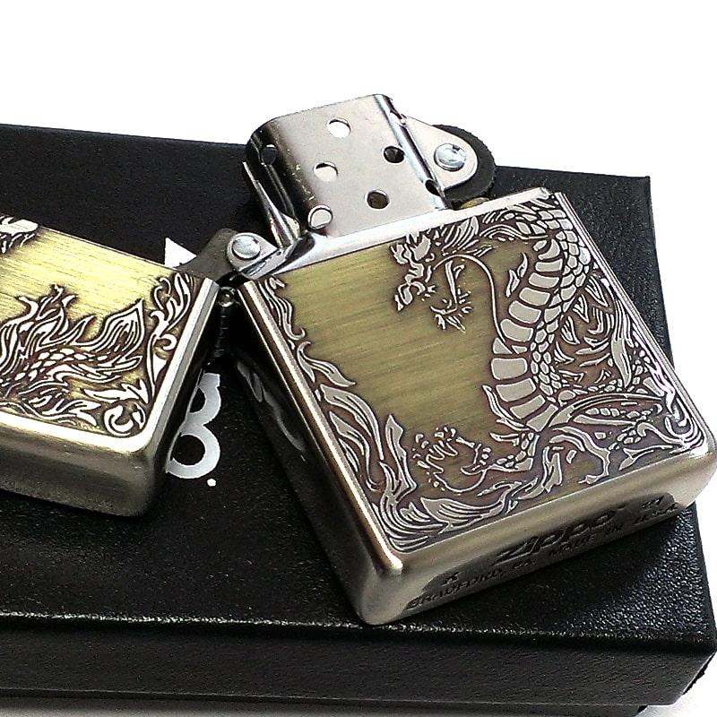 ZIPPO（ジッポー） ライター ドラゴン 龍 ジッポ かっこいい シルバー
