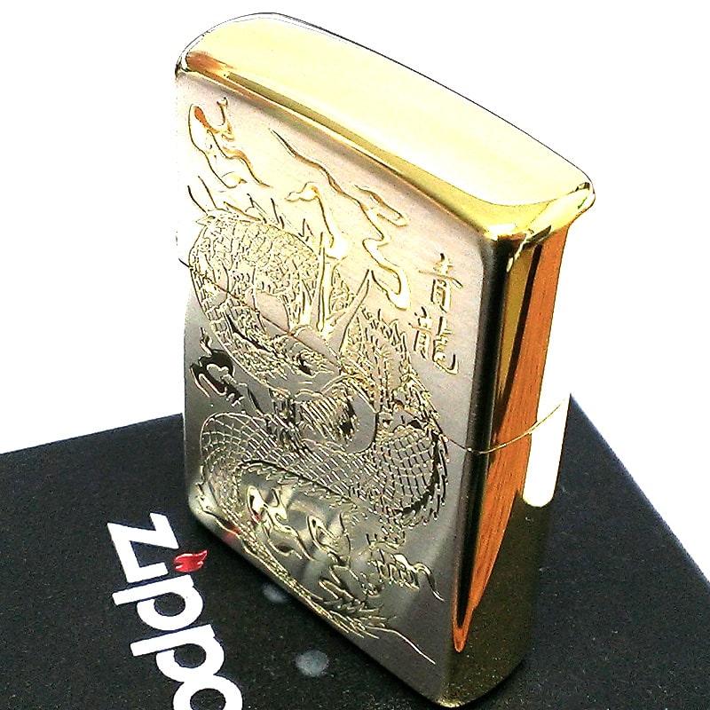ZIPPO（ジッポー） ライター 和柄 ジッポ 青龍 シルバー＆ゴールド