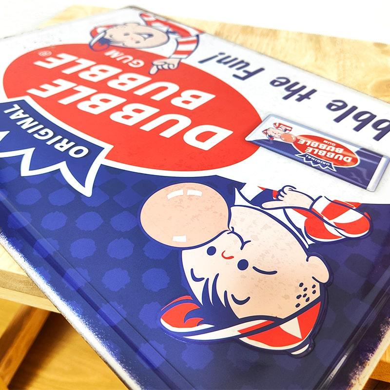 アメリカン レトロ ブリキ看板 可愛い ダブルバブル エンボスメタル