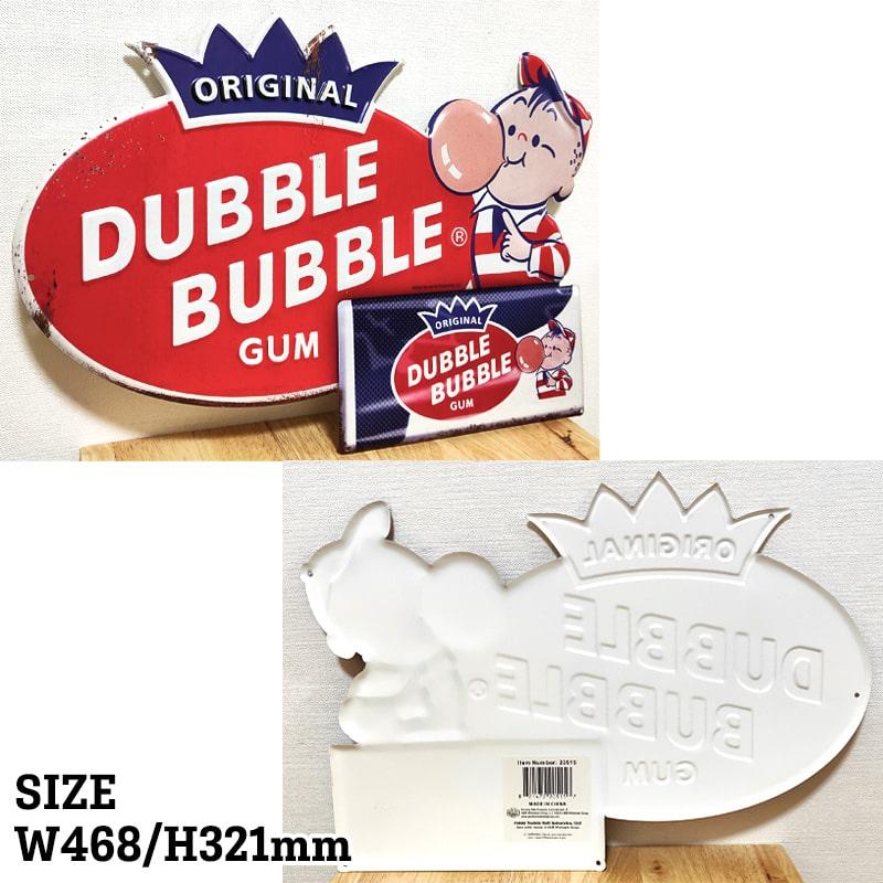 アメリカン レトロ ブリキ看板 ダブルバブル エンボスメタルサイン