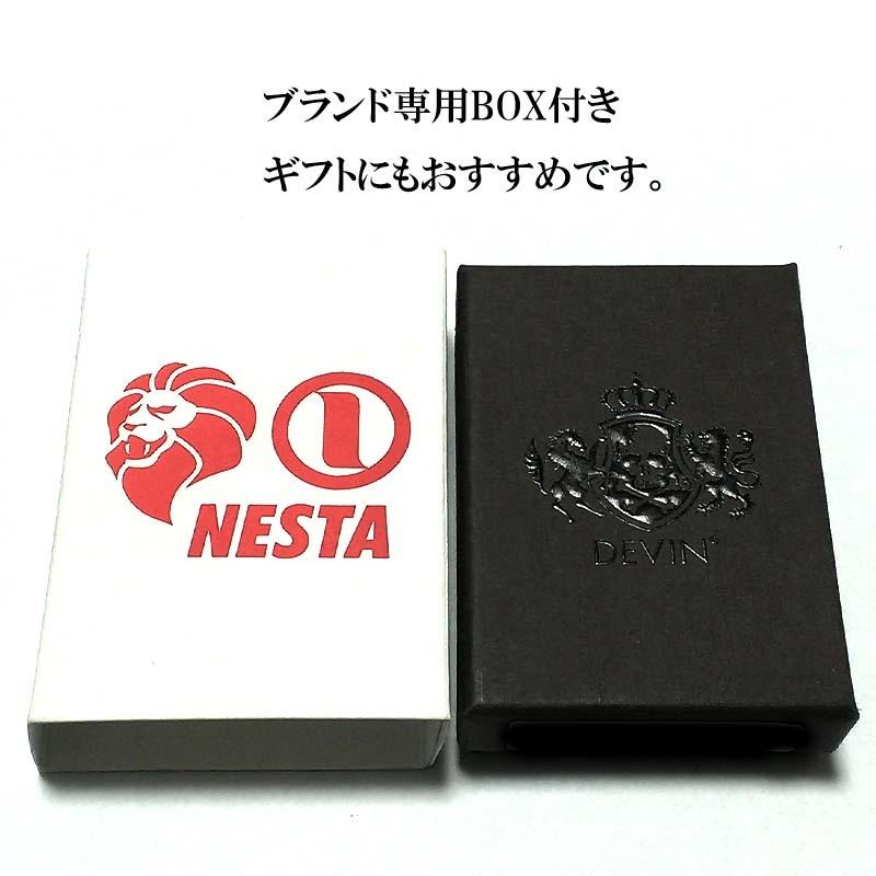 NESTA オイルライター メタルジャケット シルバー＆レッド DEVIN 