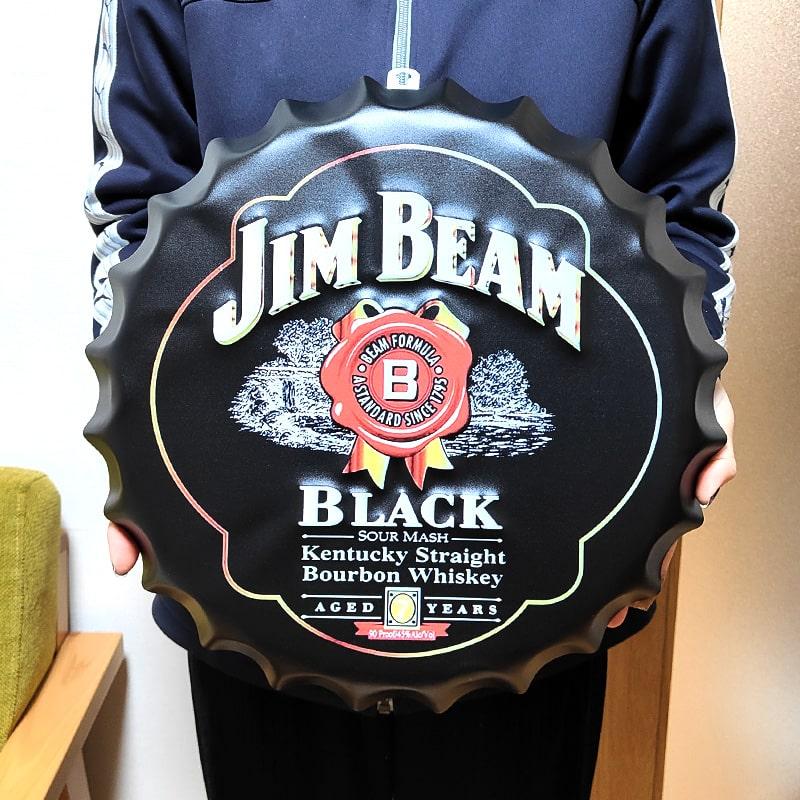 アメリカン レトロ ブリキ看板 ビアーキャップ JIM BEAM お酒 おしゃれ