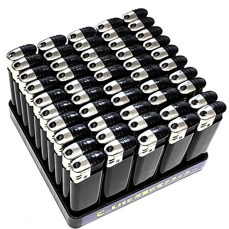 荷重式電子ライター ブラック 使い切り 50本セット おしゃれ e-Lite