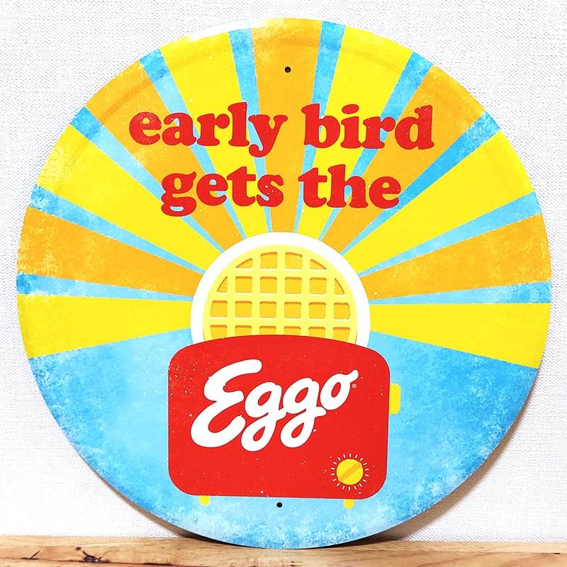 アメリカン レトロ ブリキ看板 Eggo ラウンドメタルサイン エゴ