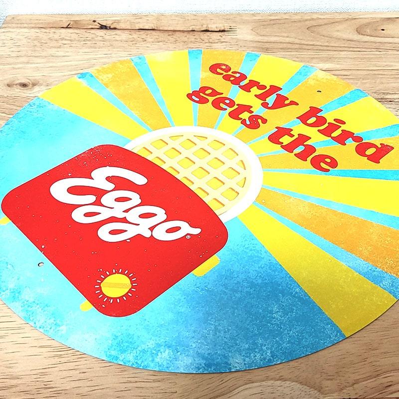 アメリカン レトロ ブリキ看板 Eggo ラウンドメタルサイン エゴ