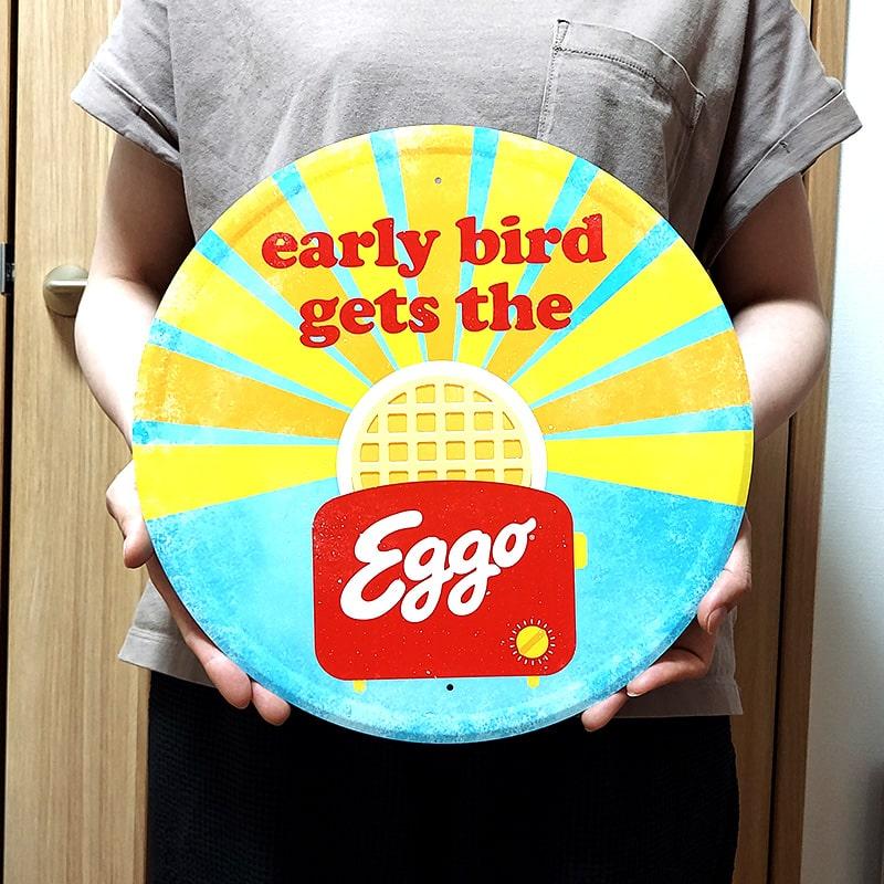 アメリカン レトロ ブリキ看板 Eggo ラウンドメタルサイン エゴ