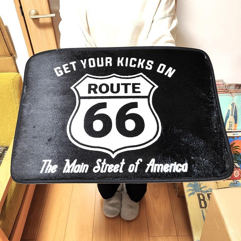 アメリカン レトロ フロアマット ルート66 かっこいい ROUTE66
